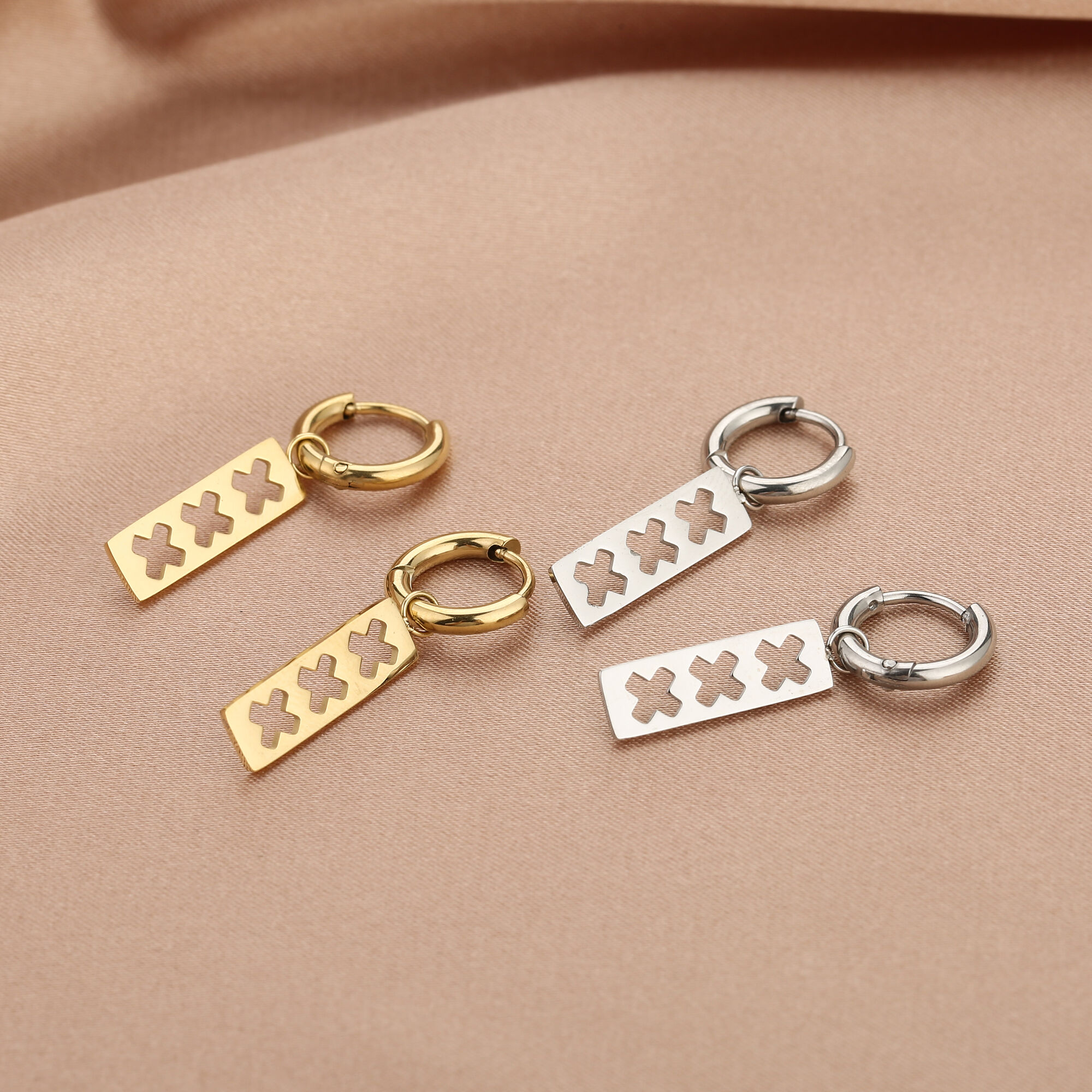 Amsterdam oorbellen xxx Gold/Silver - Afbeelding 3