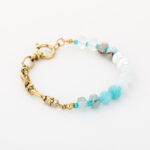 schakelarmband met blauwe natuurstenen