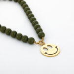 Green Kralen ketting met happy face