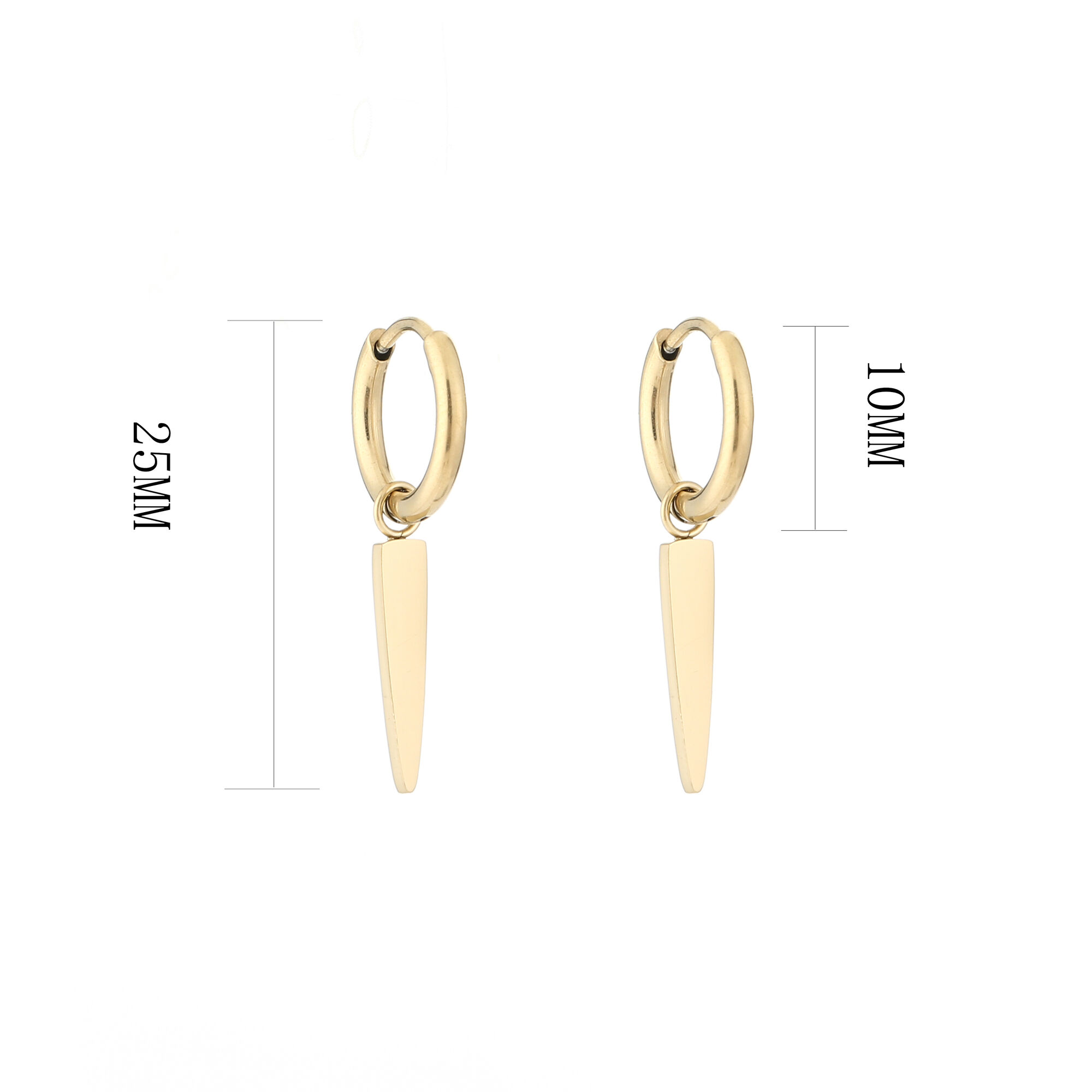 Creool met platte dolk lang goud - Afbeelding 2