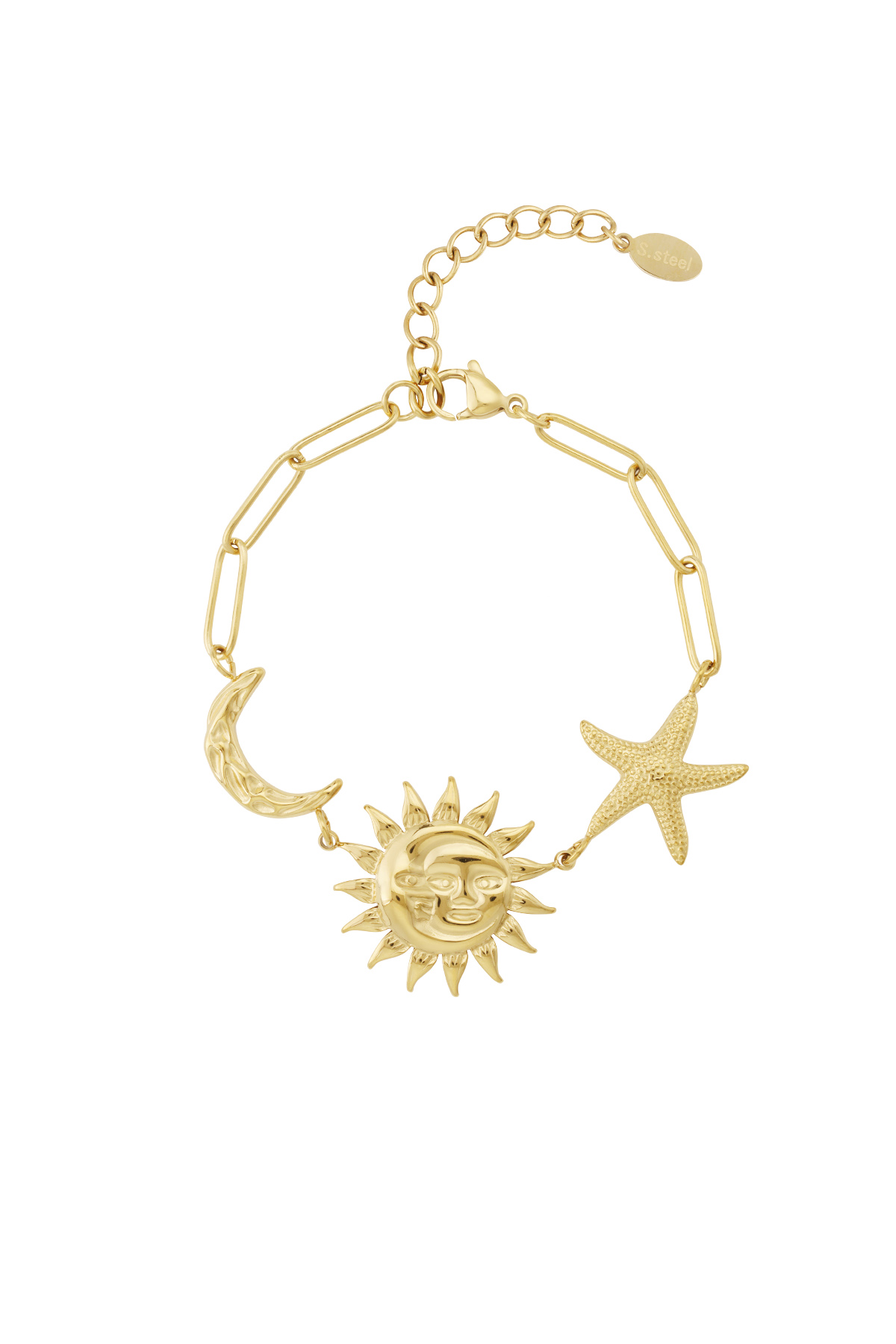 Sun Moon Star Necklace Gold