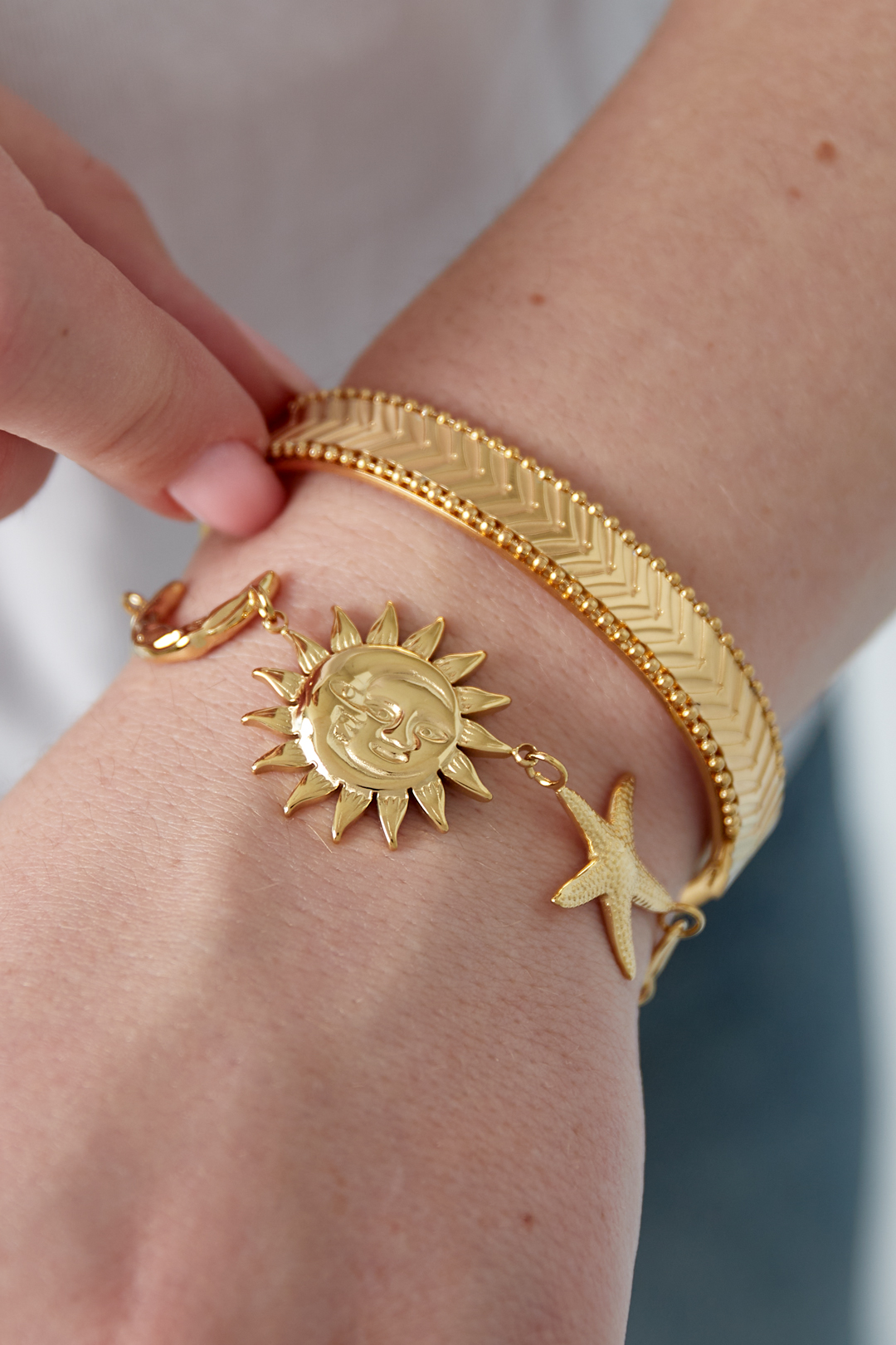 Sun Moon Star Necklace Gold - Afbeelding 2